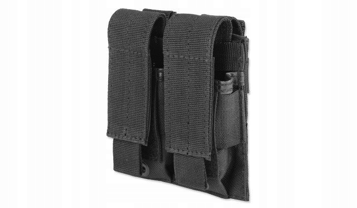 Mil-Tec Ładownica Materiałowa na 2 Magazynki Pistoletowe Czarny