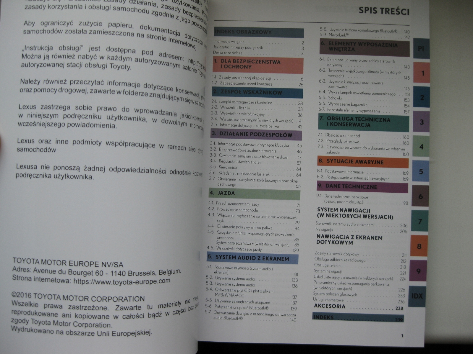 LEXUS RX 350 польская книга по эксплуатации Lexus RX200t