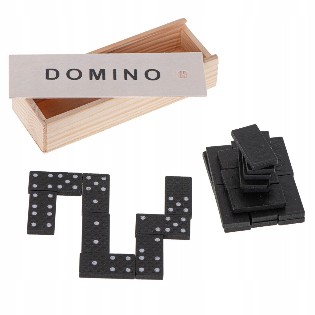 DOMINO DREWNIANE KLOCKI GRA RODZINNA + PUDEŁKO Marka bez marki