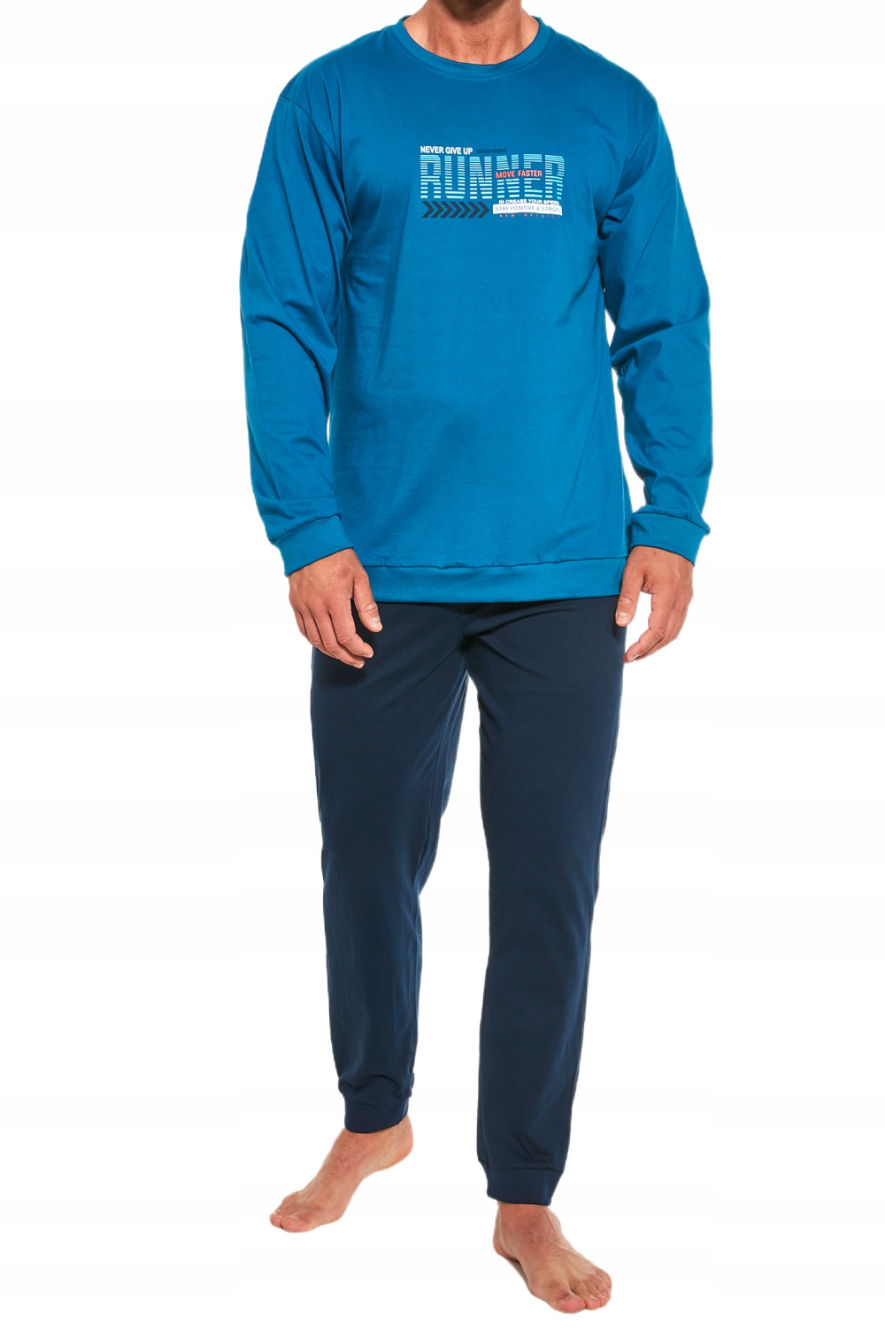 Pánské bavlněné pyžamo Cornette Runner 461/181 modré [Velikost 2XL]
