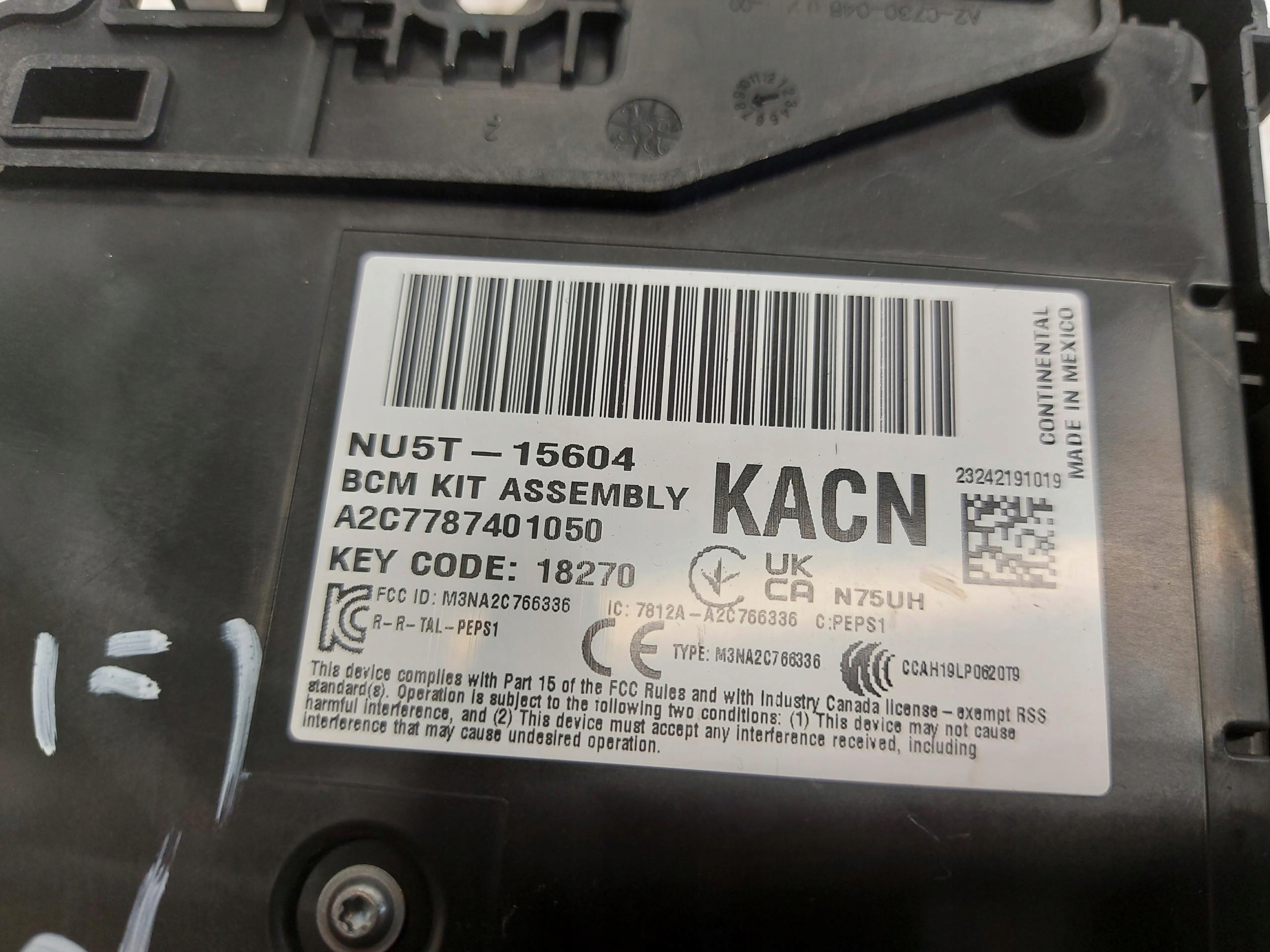 Ford Ranger VI 6 2.0 TDCI module control unit BCM NU5T-15604-KACN