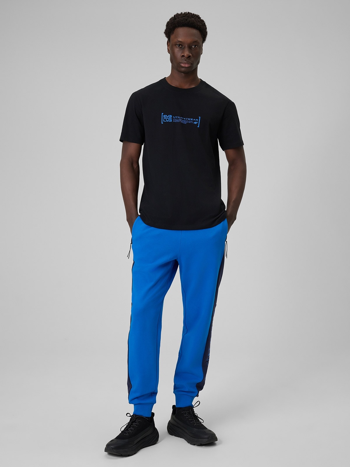 4F Pánské Tepláky Modré Regular S Kapsami XXL