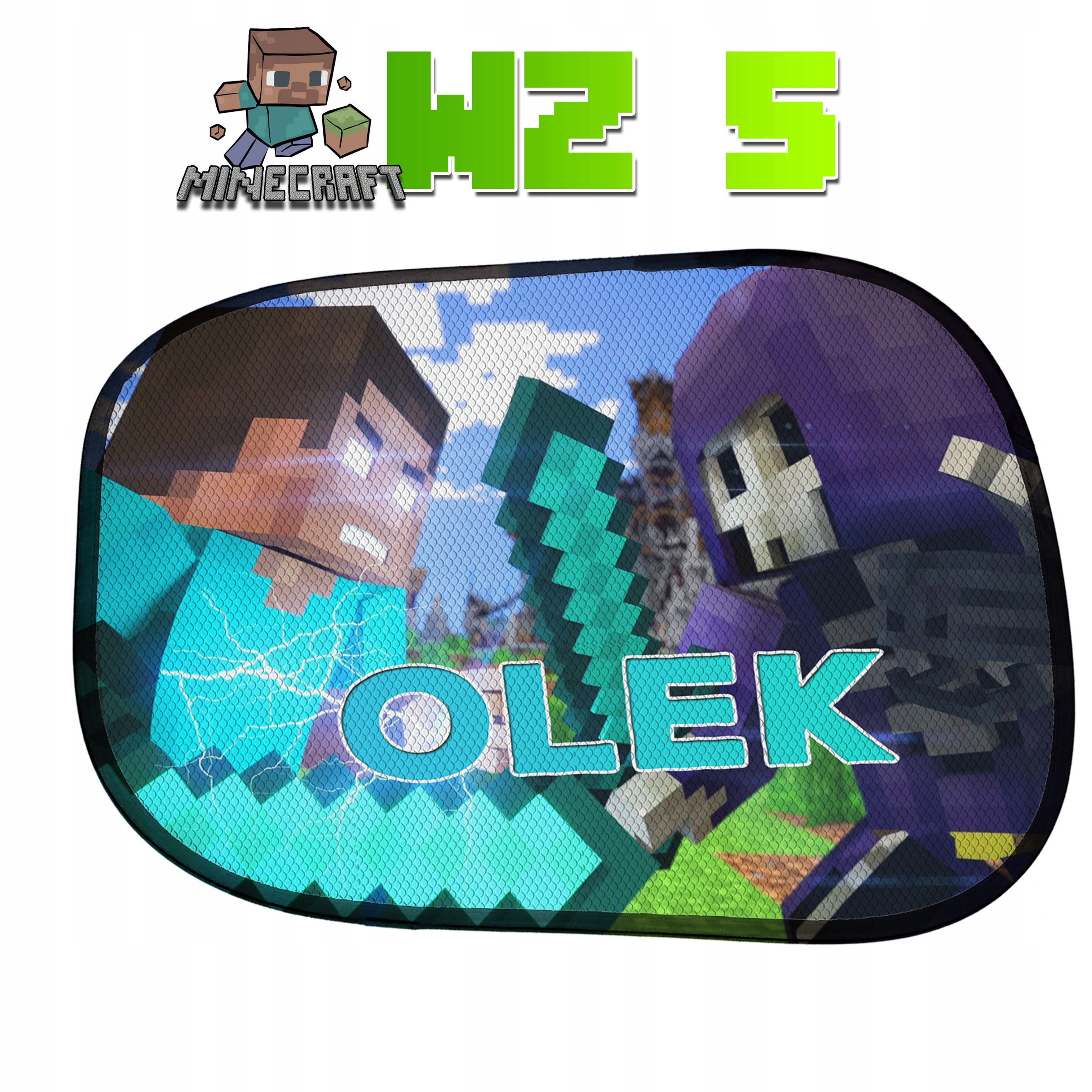 ZASŁONKI PRZECIWSŁONECZNE DO AUTA MINECRAFT Y4 Bohater Minecraft