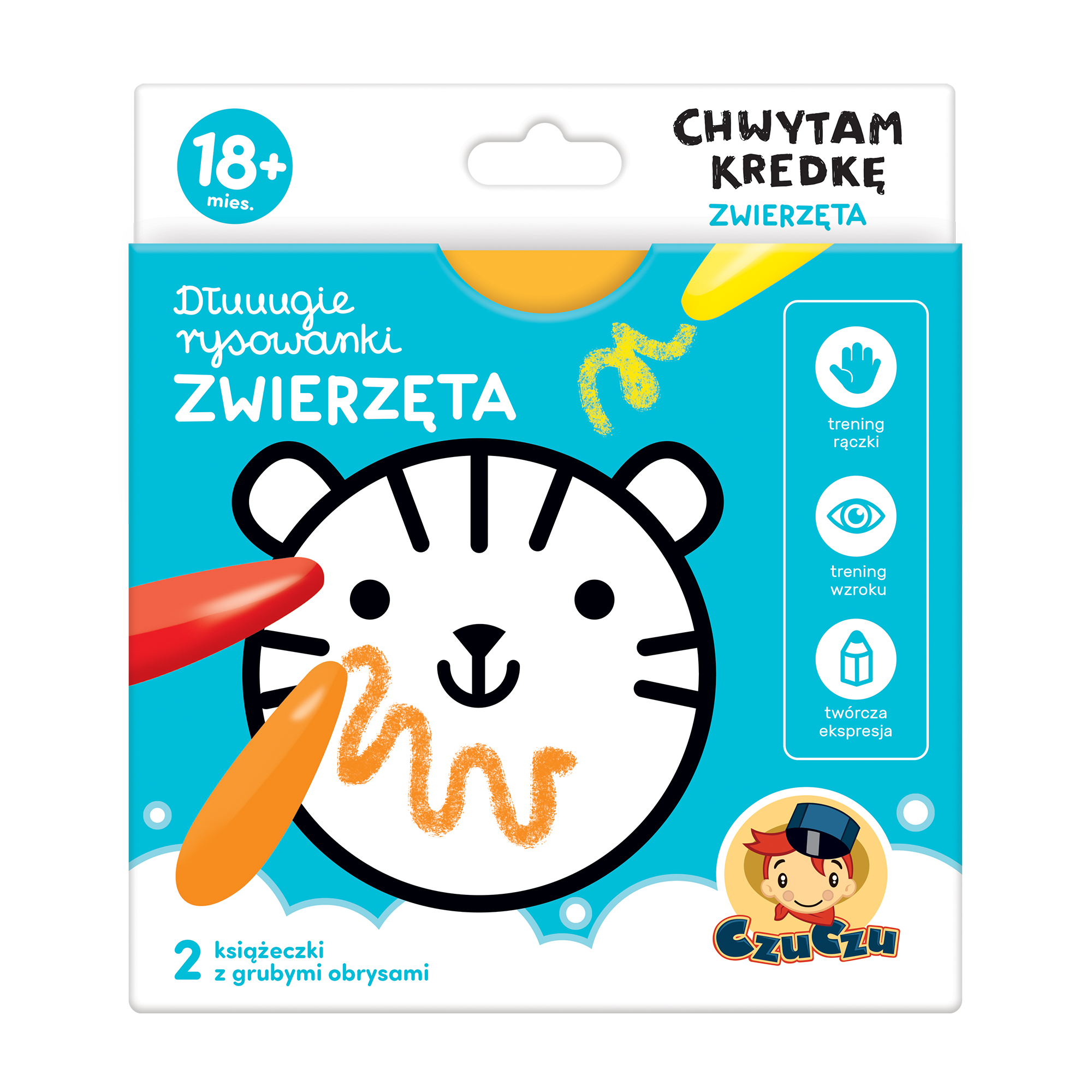 

CzuCzu Chwytam kredkę Zwierzęta kolorowanka 18 m+