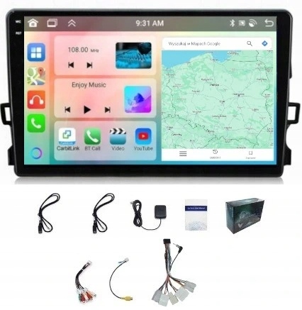 Navigační Rádio Carplay Toyota Auris 2006-2012 Wifi Android 4GB 64GB
