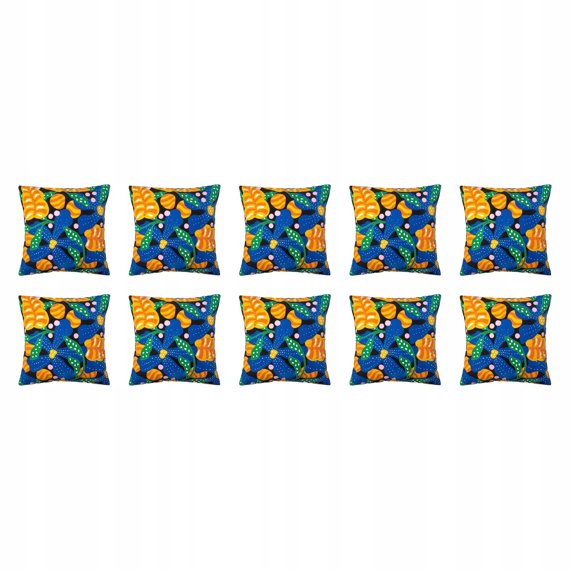 10 szt. Poszewka na poduszkę 50x50 cm bawełna kwiaty kolorowa