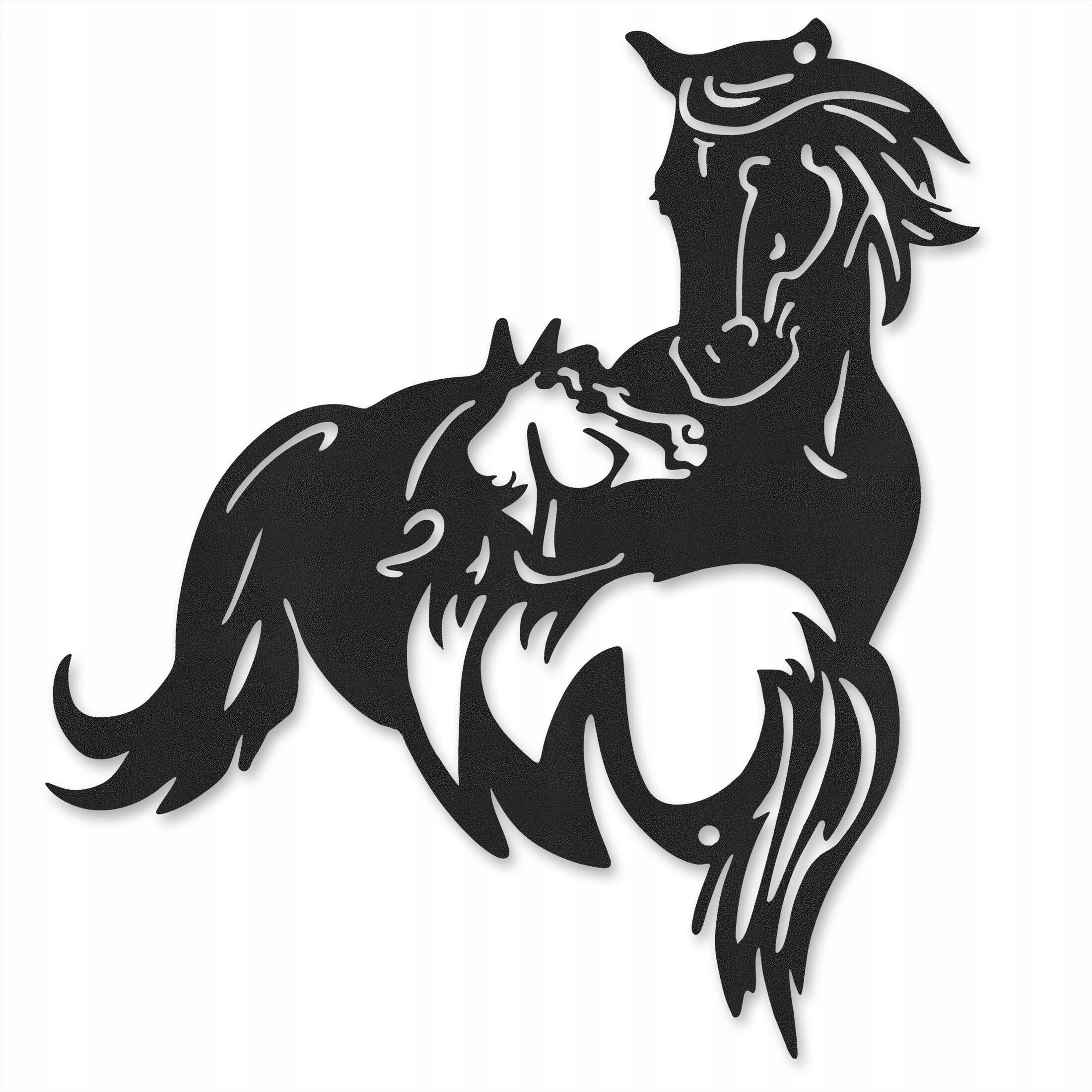 Ozdoba metalowa na ścianę dekoracja stalowa przykręcana Konie 44 x 36 cm