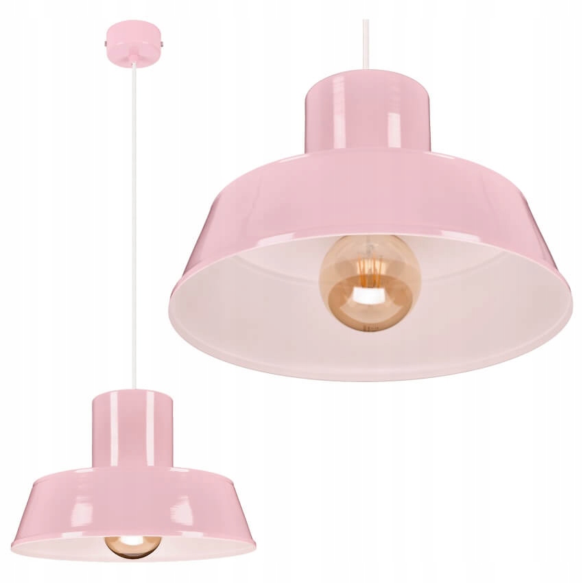 Bezpieczna Różowa Lampa Sufitowa Wisząca Led Pokój Dziecięcy E27