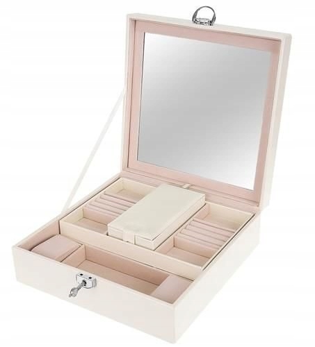 Kuferek na biżuterię - biały Beautylushh Szerokość produktu 25.5 cm
