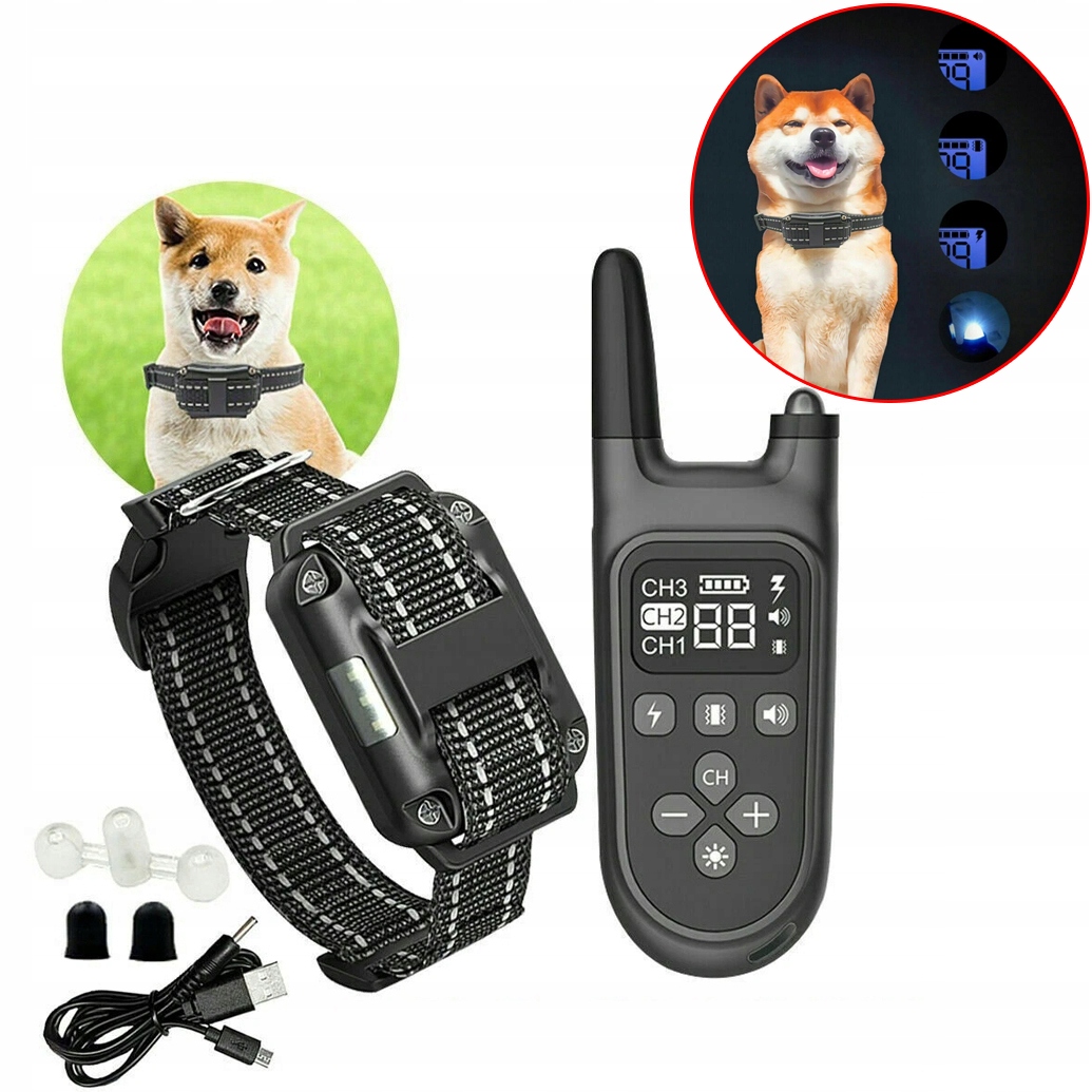 Levně Trenérský Elektrický Obojek Pro Psa S Protipožární Led Ochranou 800 M