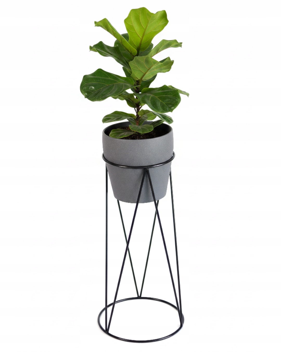 Nowoczesny Kwietnik Metalowy Stojący Stojak na kwiaty 63cm Czarny