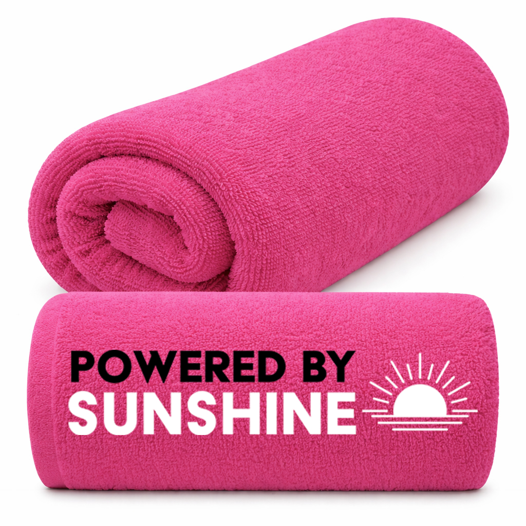Osuška 50X100 Na Prázdninové Ležadlo Mäkká S Výšivkou Fuchsia Sunshine