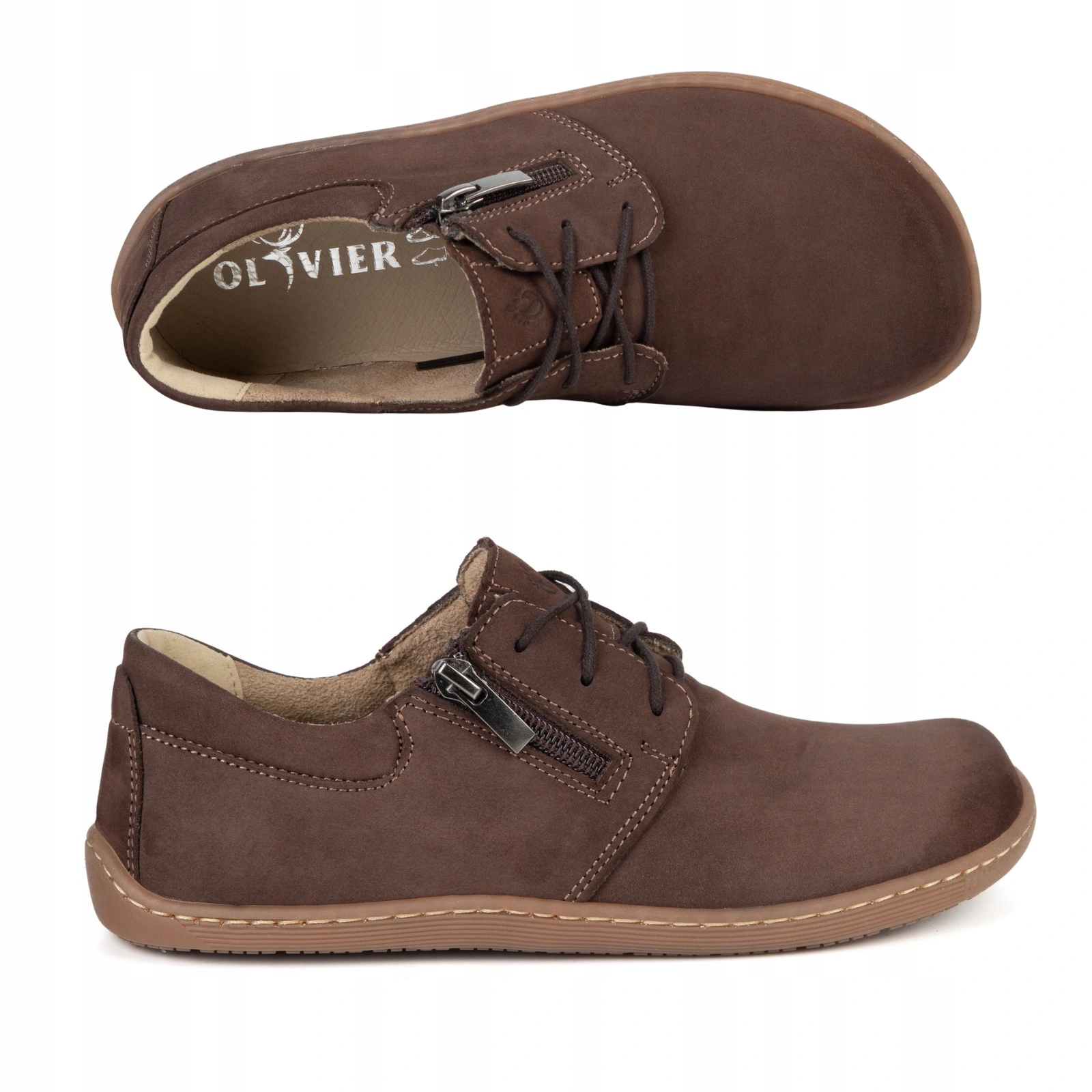 Dámské minimalistické kožené barefootové boty 1244 hnědé 40