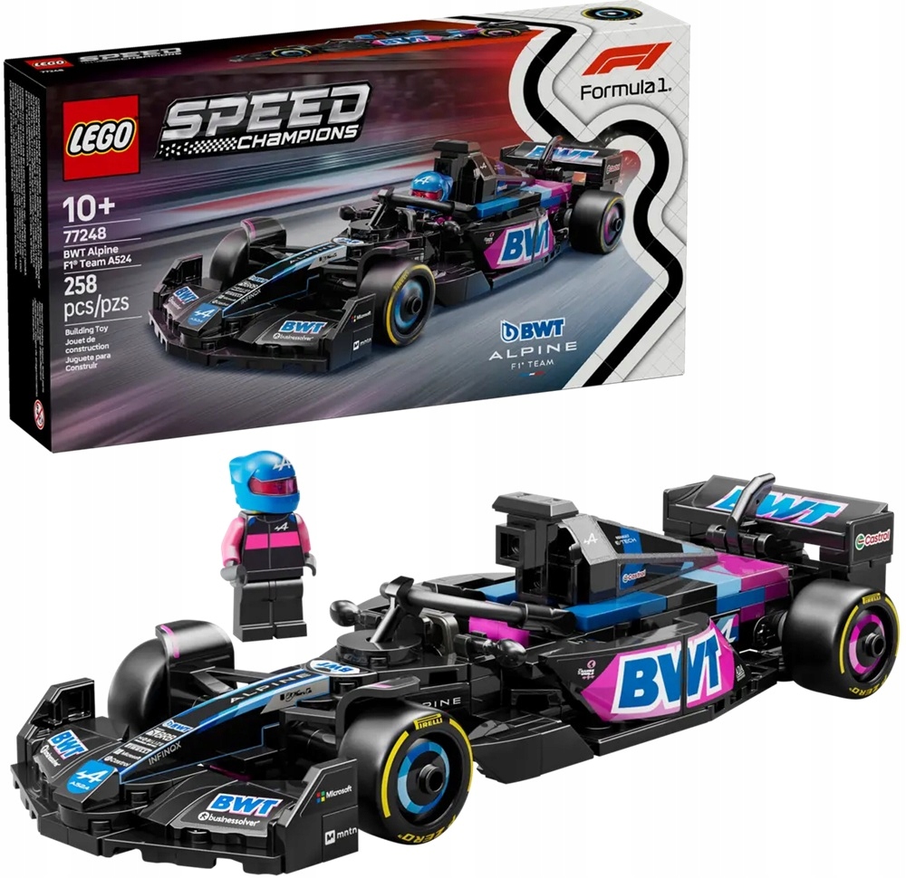 258 dílků stavebnice Lego Speed Champions Formule F1 Bwt Alpine Team 77248