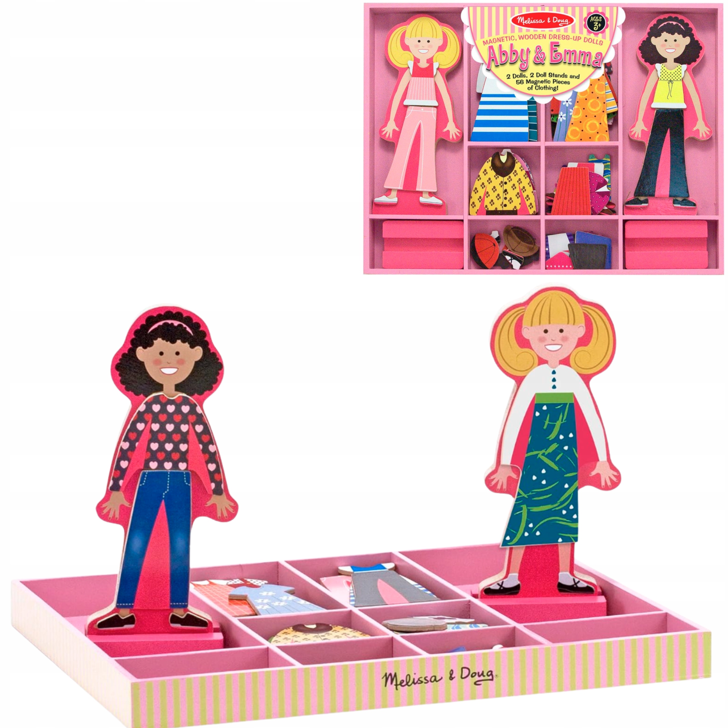 Melissa & Doug Magnetické Panenky Abby A Emma 56 Dílků Na Převlékání