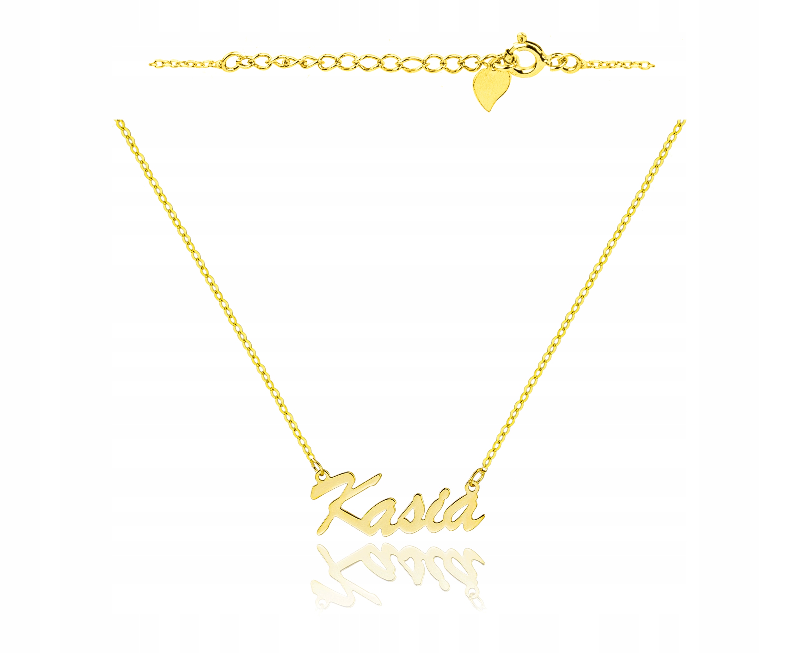 Pozlacený náhrdelník se jménem Kasia, stříbro 925 s gravírování