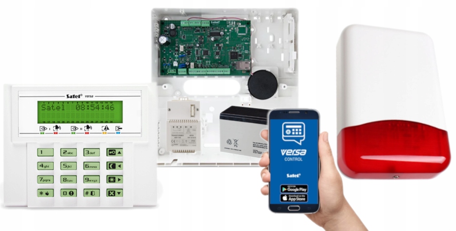 System Alarmowy Satel Versa Ip Gsm Lan Sms Push Panel LCD Aplikacja