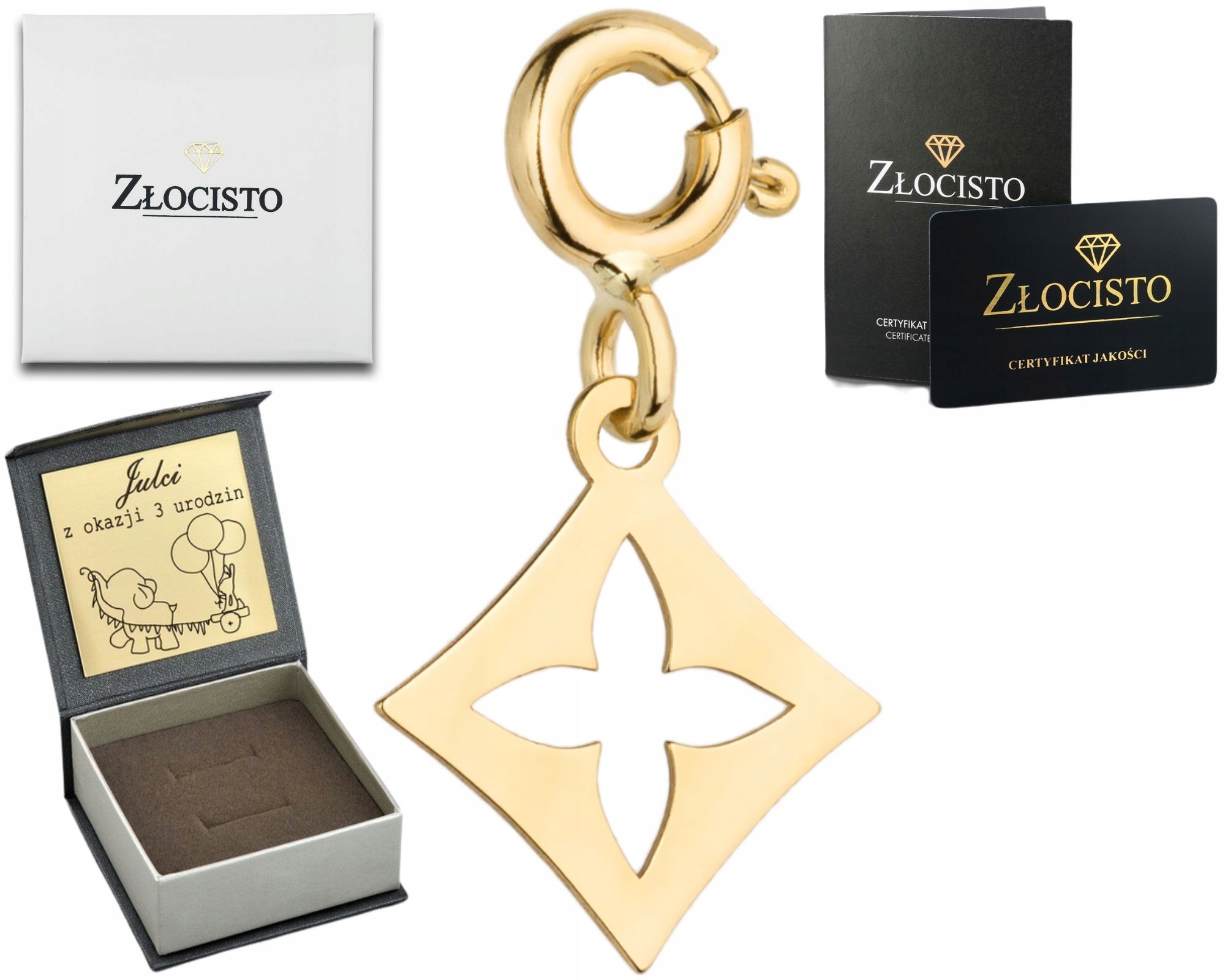 Zlatý Přívěsek Obrys Květiny 585 Gravírování