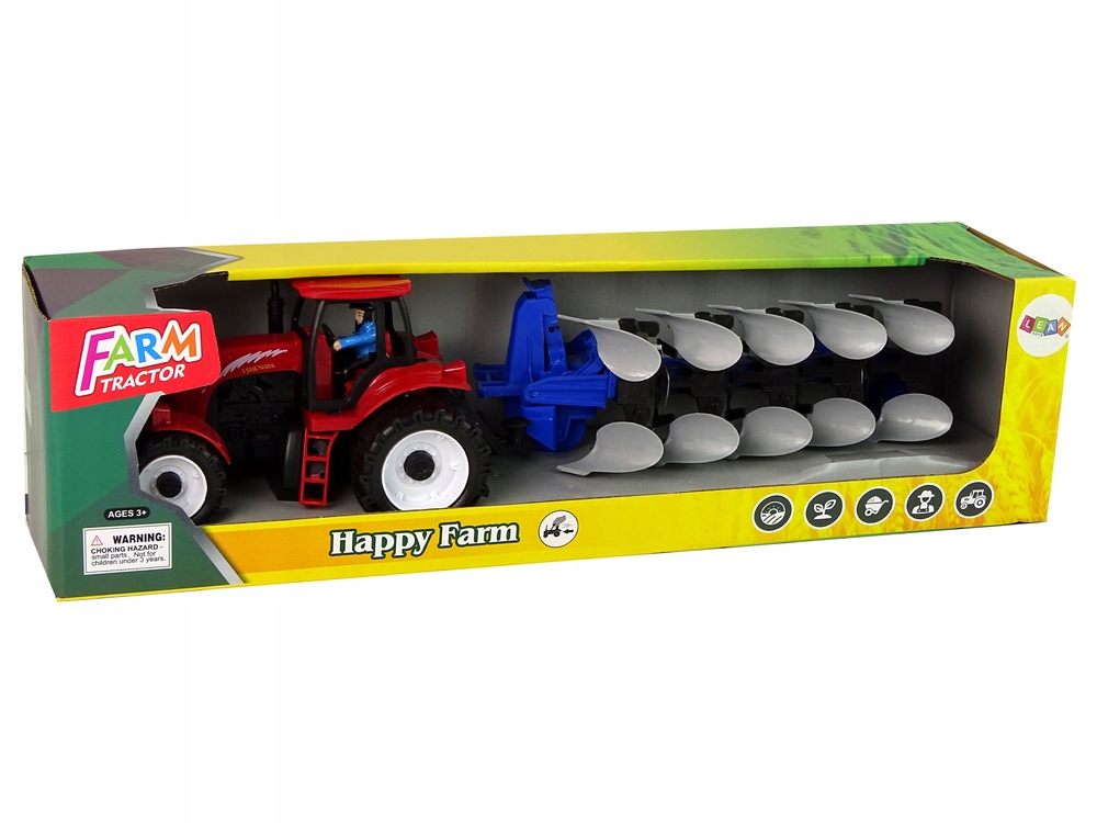 TRAKTOR POJAZD ROLNICZY ZABAWKA DLA DZIECKA z Pługiem Farma PREZENT Model Traktor