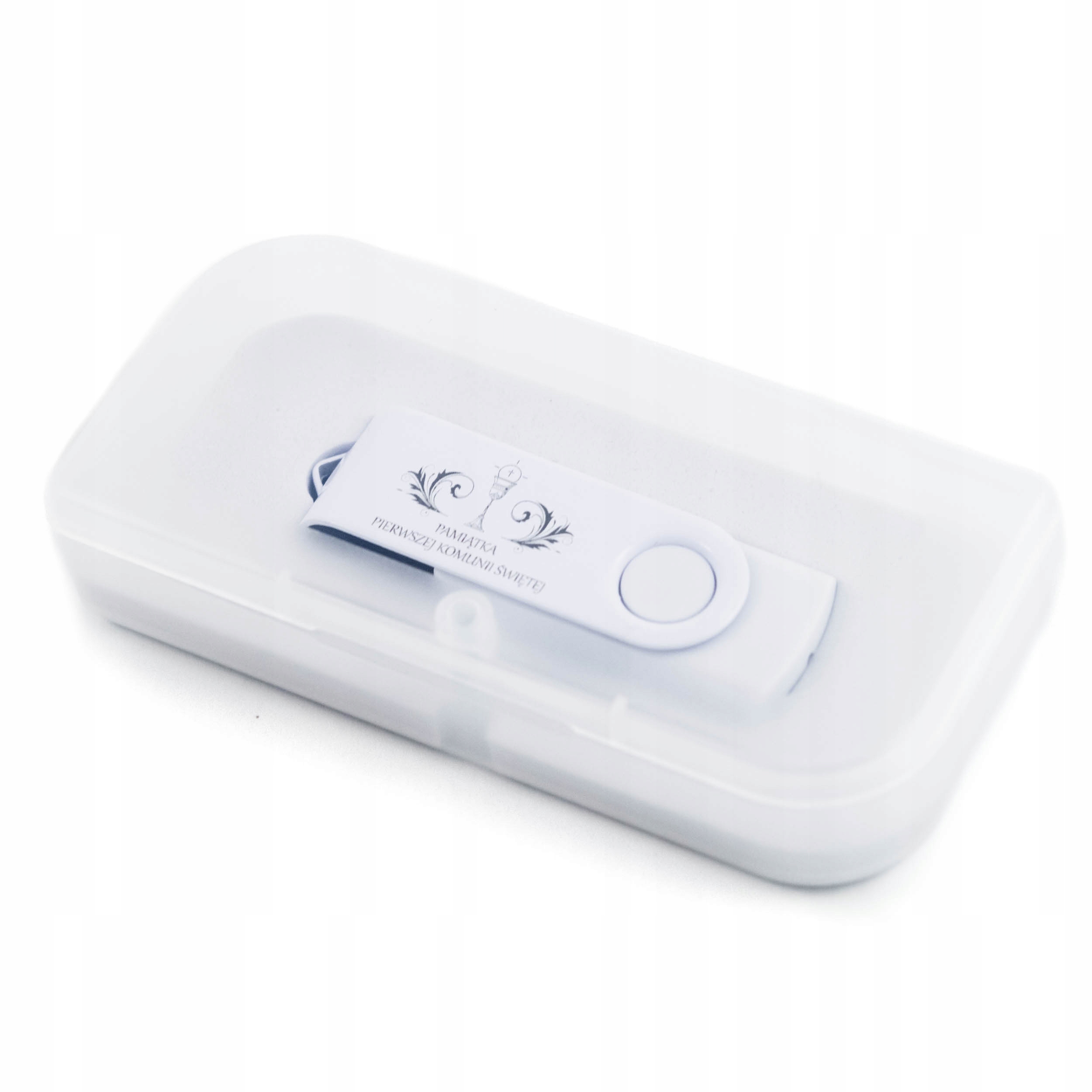 PENDRIVE KOMUNIA ŚWIĘTA 4 GB + PUDEŁKO + GRAWER pendrive na zdjęcia Komunię Marka MemoRabbit