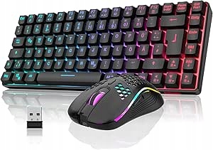 RedThunder Bezprzewodowa Klawiatura do gier Mysz Rgb Układ Qwertz