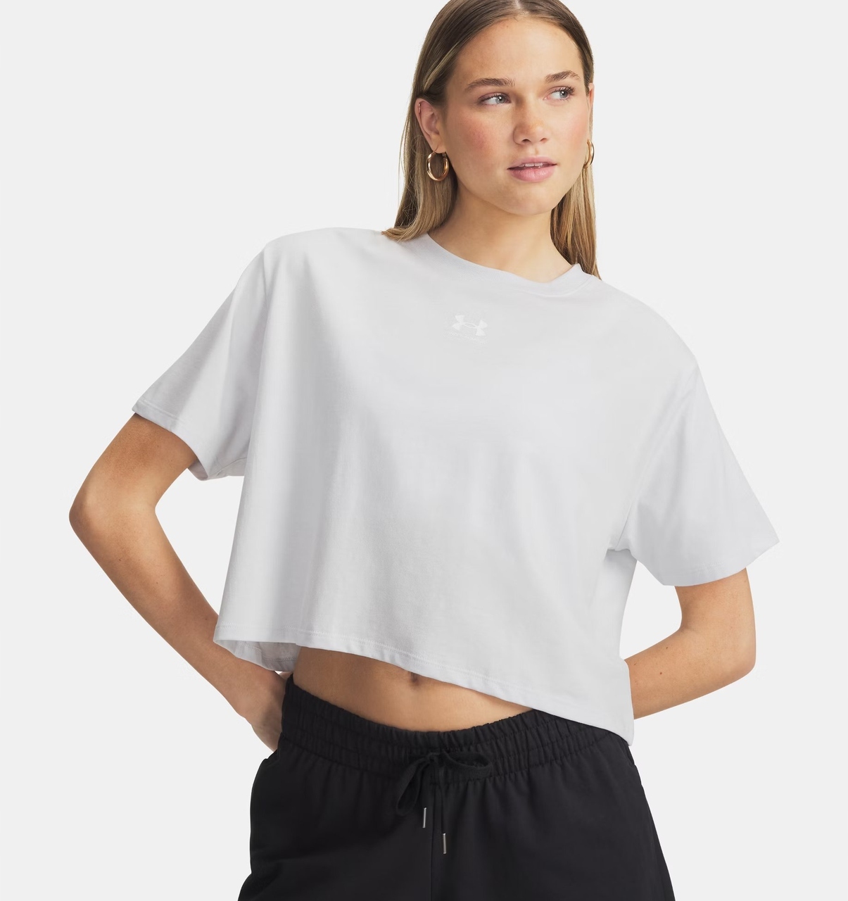 Under Armour Koszulka Damska Rival Boxy Solid Distant Gray S