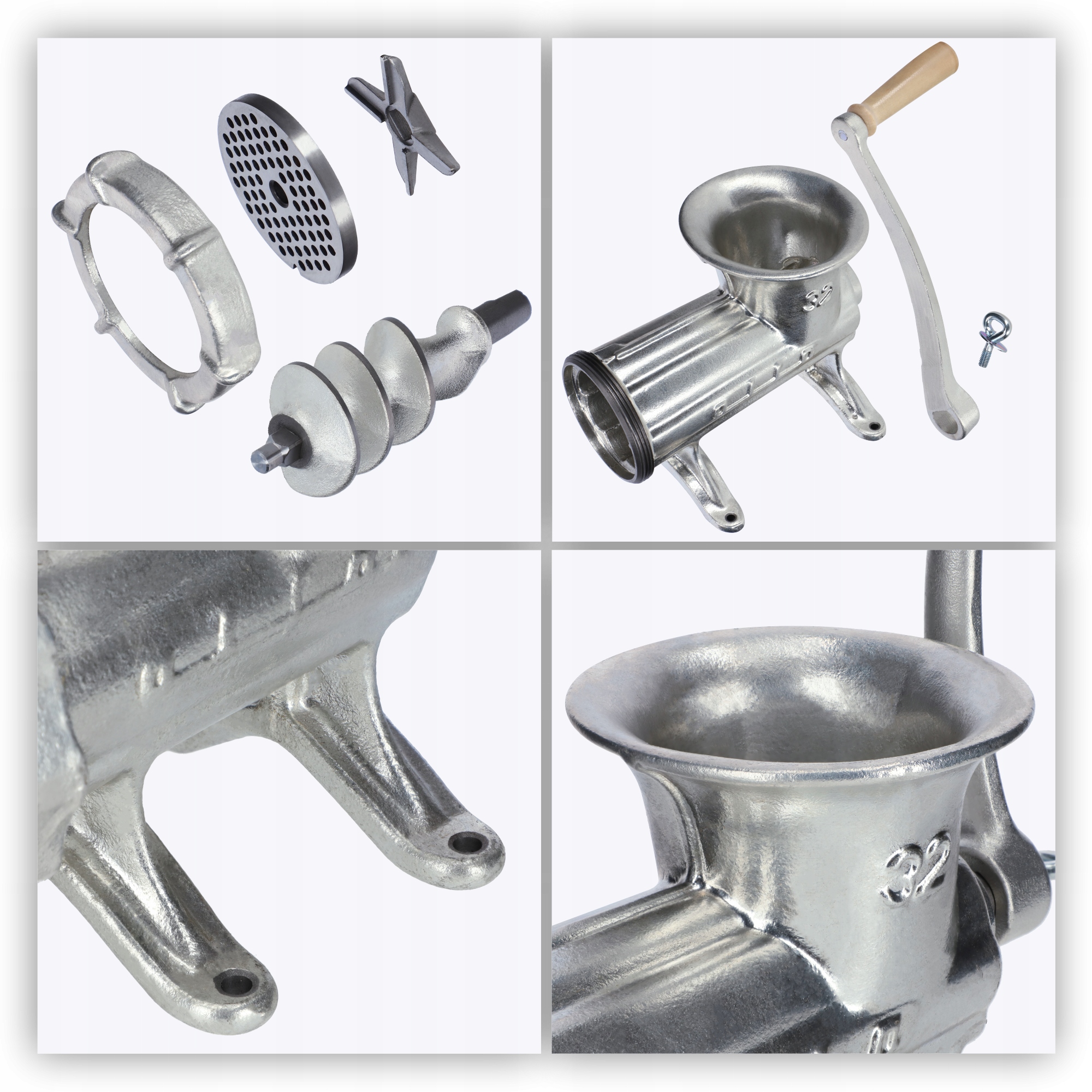 MASZYNKA DO MIELENIA MIĘSA RĘCZNA ŻELIWNA NR 32 Model Alfa