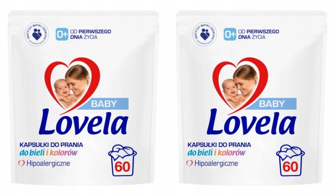 Lovela Baby, Kapsule na bielu a farebnú, 2x60 ks