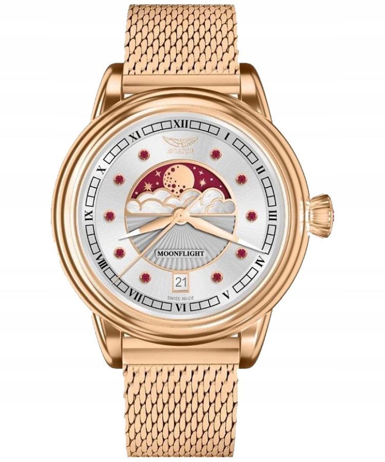 Dámské hodinky Aviator Moonflight Gemstone Edition Ruby Limited Edition