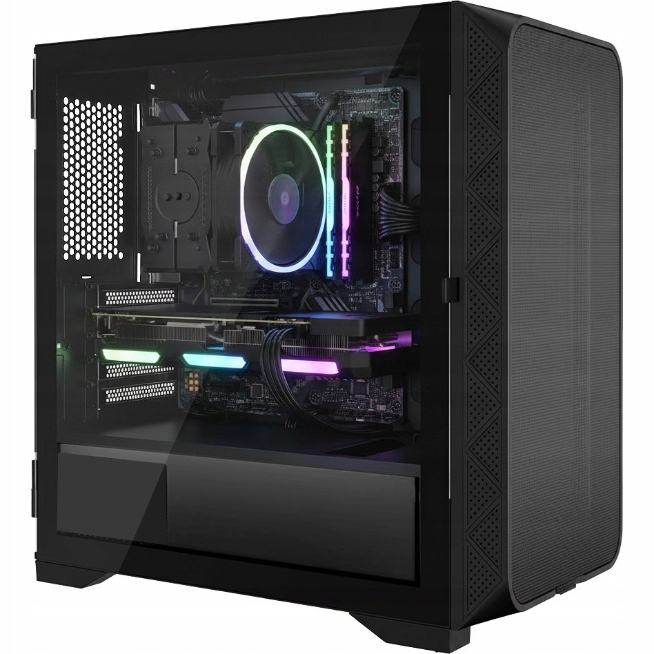 Herní Počítačová Skříň Černé okno Sklo Mini Tower Atx Mesh Usb 3.0 Usb-c