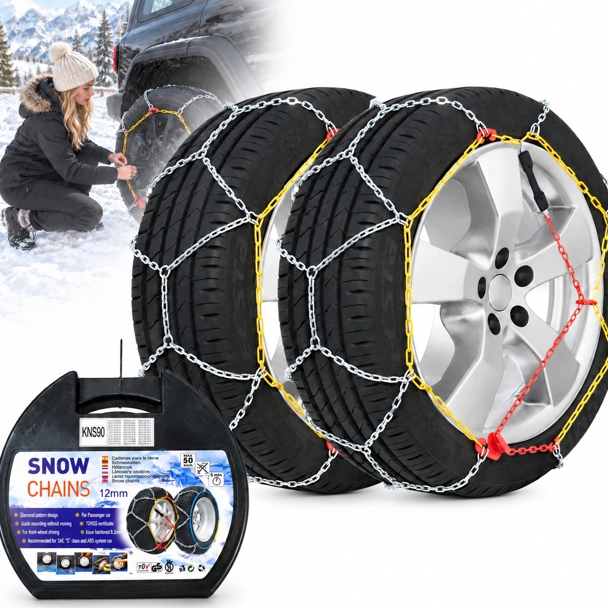 Sněhové řetězy 14"-18" ONorm 9 mm Bag KNS-90