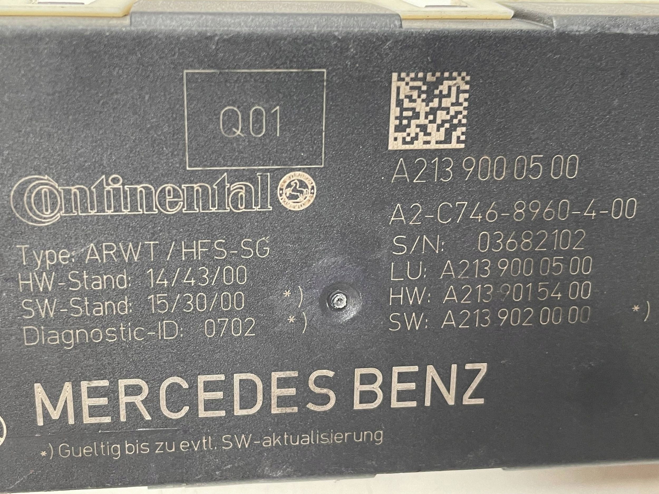 MERCEDES E KLASA W213 control unit bonnet boot 2139000500 !J