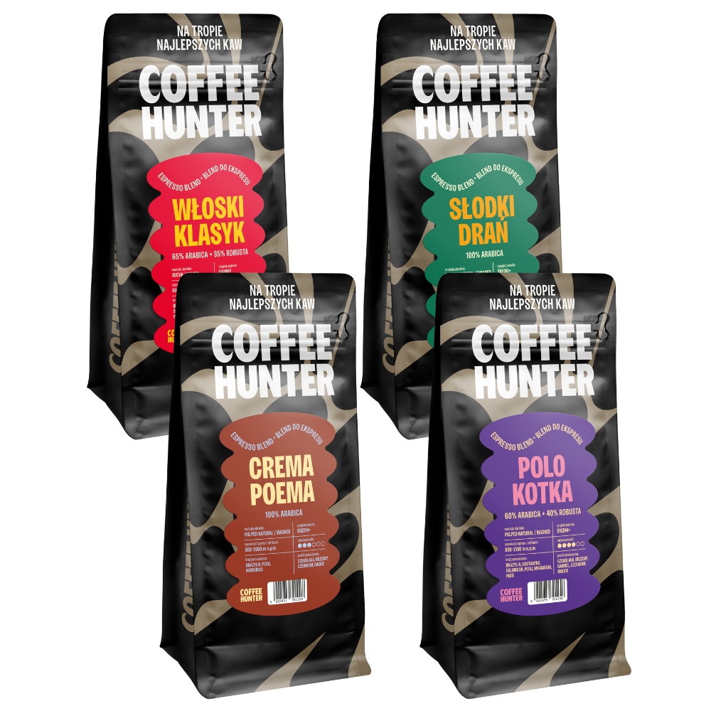 Levně Degustační sada na kávu Blends 4 x 250 g Káva Zrnková