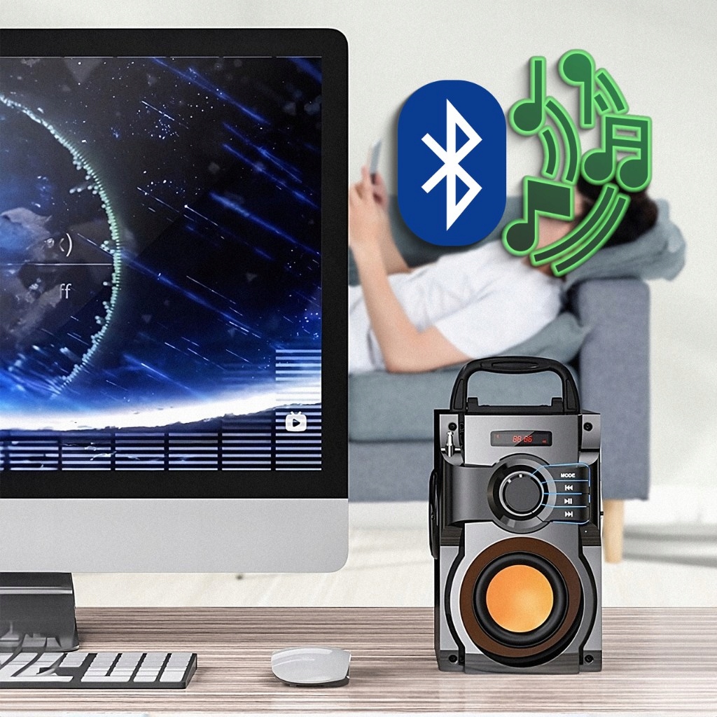 GŁOŚNIK BEZPRZEWODOWY BLUETOOTH RADIO PRZENOŚNY FM Szerokość produktu 12 cm