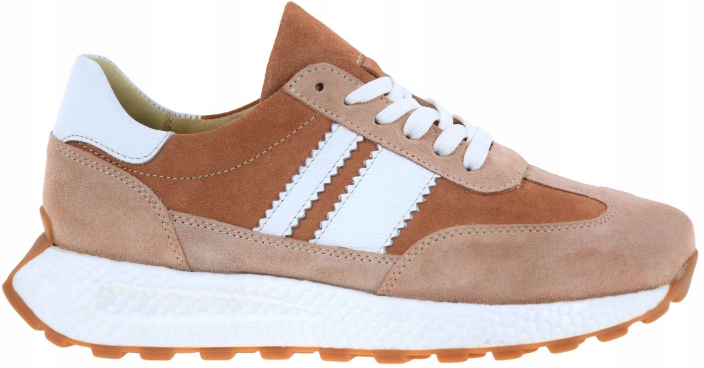 Béžové dámské kožené tenisky, lehké a pohodlné polobotky Kampa N1291 VEL.38