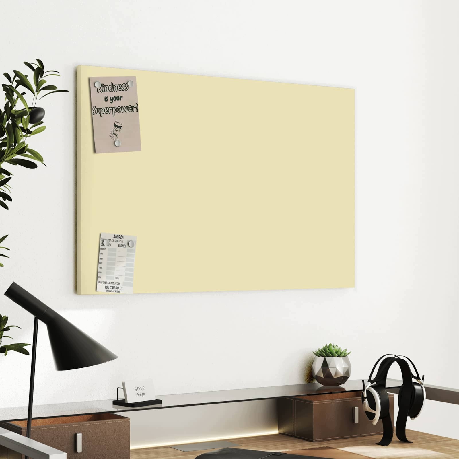 Magnetická tabule Béžový Pozadí 60 × 40 cm