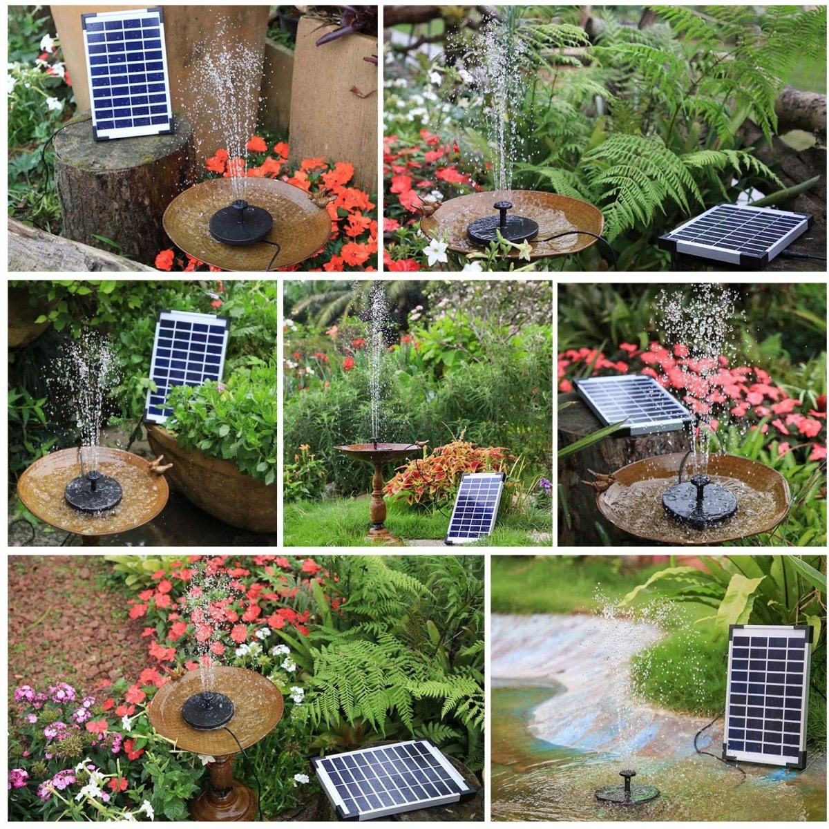 FONTANNA SOLARNA OGRODOWA PŁYWAJĄCA POMPA WODY DO OCZKA WODNEGO STAWU FILTR Wydajność pompy l/h Do 500 l/h