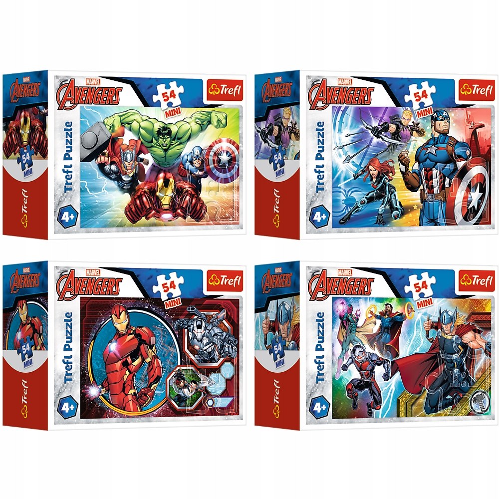 

Puzzle Avengers Mini 54 elementy Trefl 4 szt