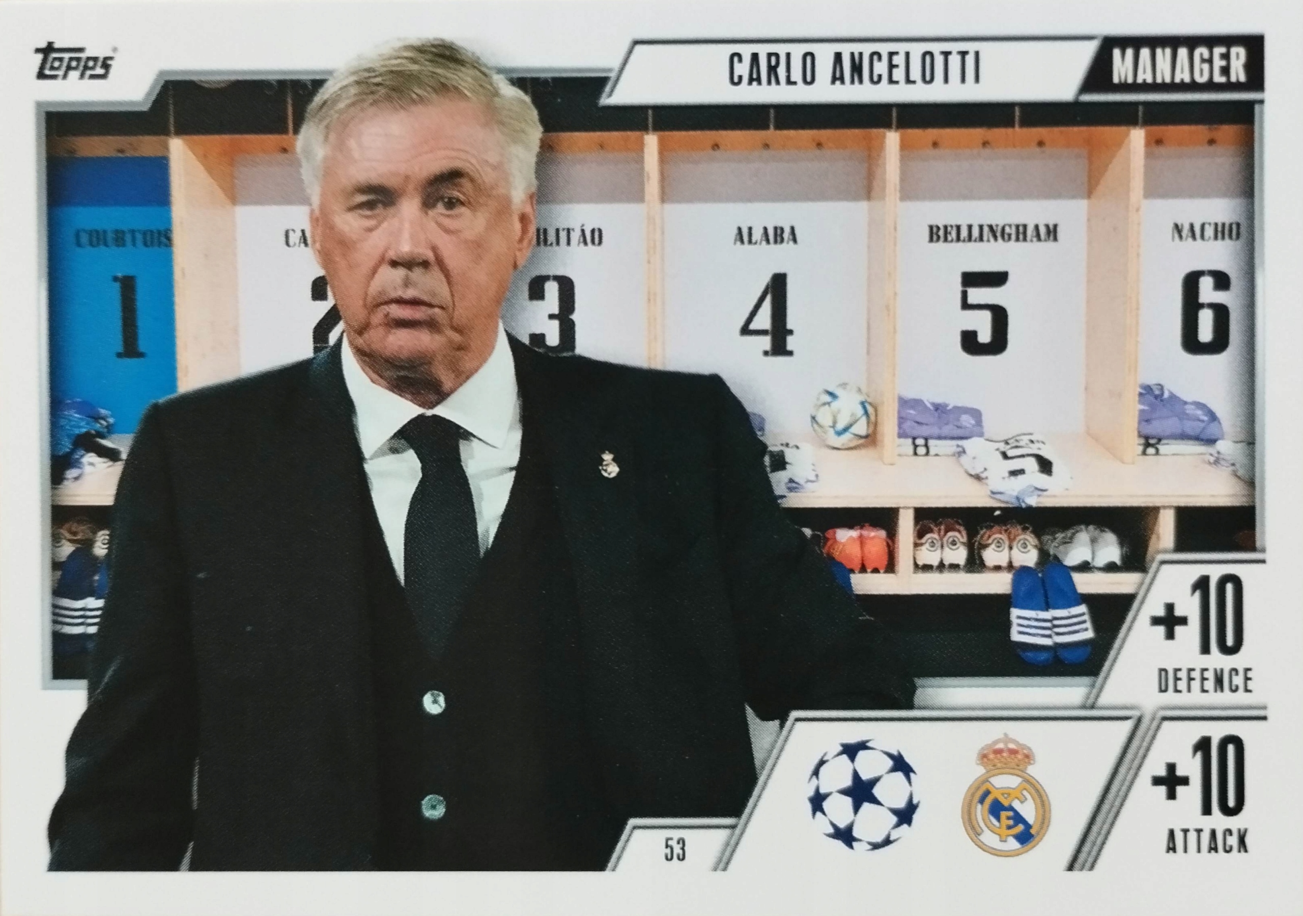 Topps Match Attax Extra 2023/2024 Manager 53 Carlo Ancelotti Real