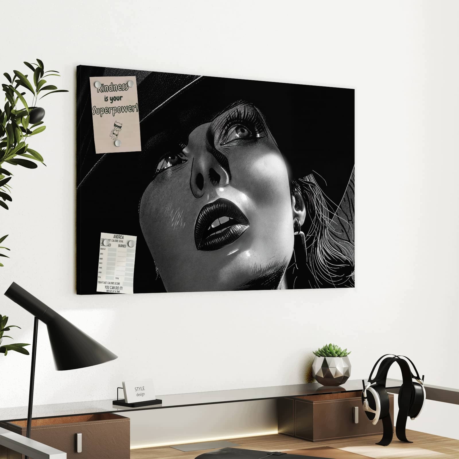 Magnetická tabule Portrét v stínu 60 × 40 cm