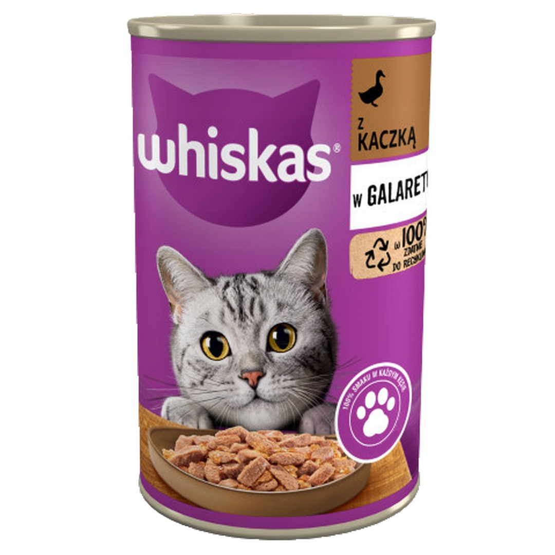 Levně Whiskas mokré krmivo pro kočky s kachnou v želé, konzerva 400 g