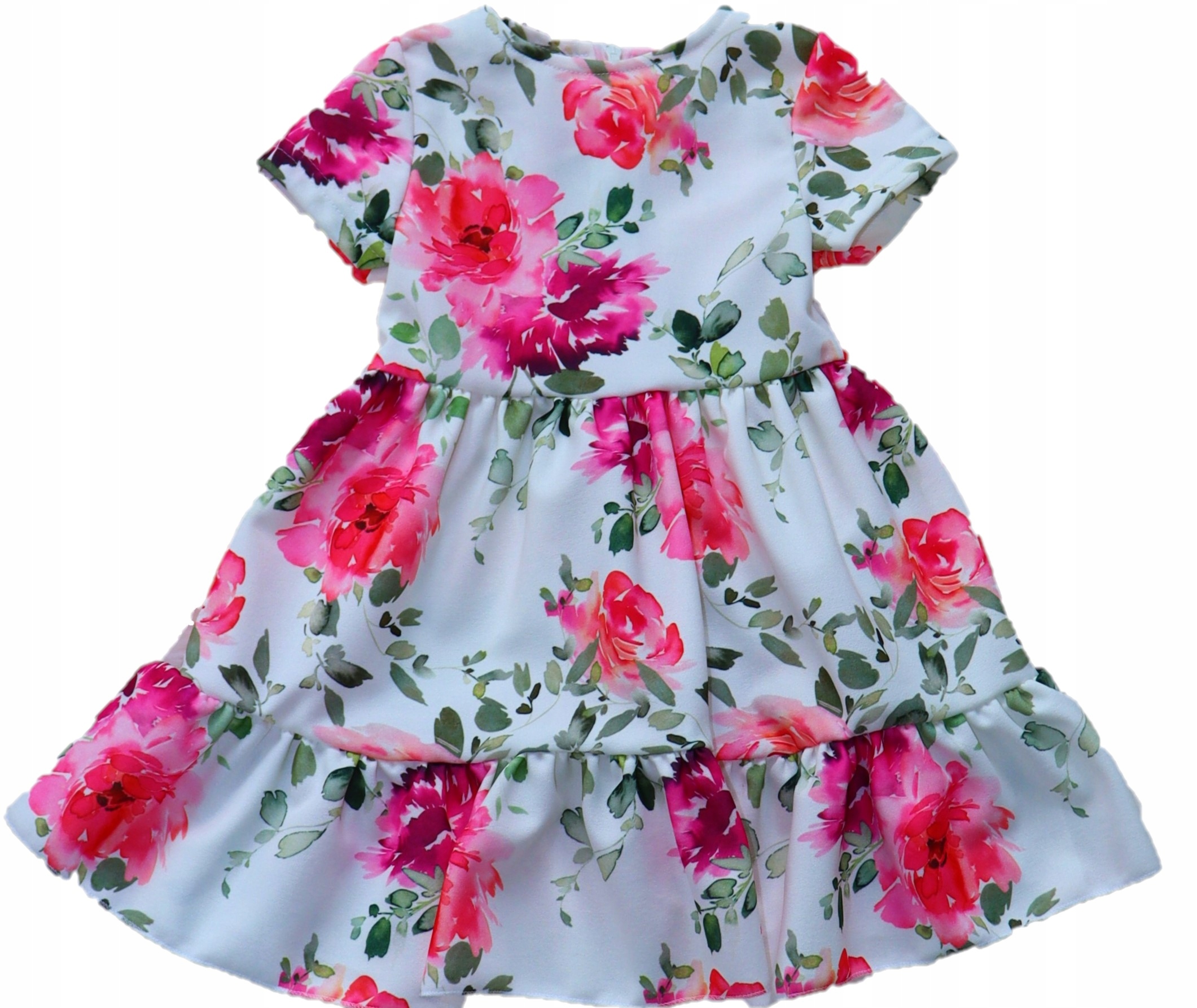 

Sukienka 98 kwiaty falbanki wesele urodziny