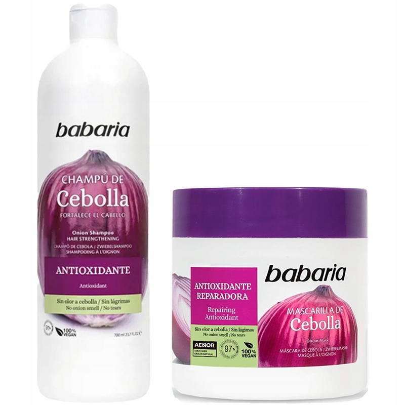 Sada Babaria cibulový šampon 700 ml maska na vlasy 400 ml