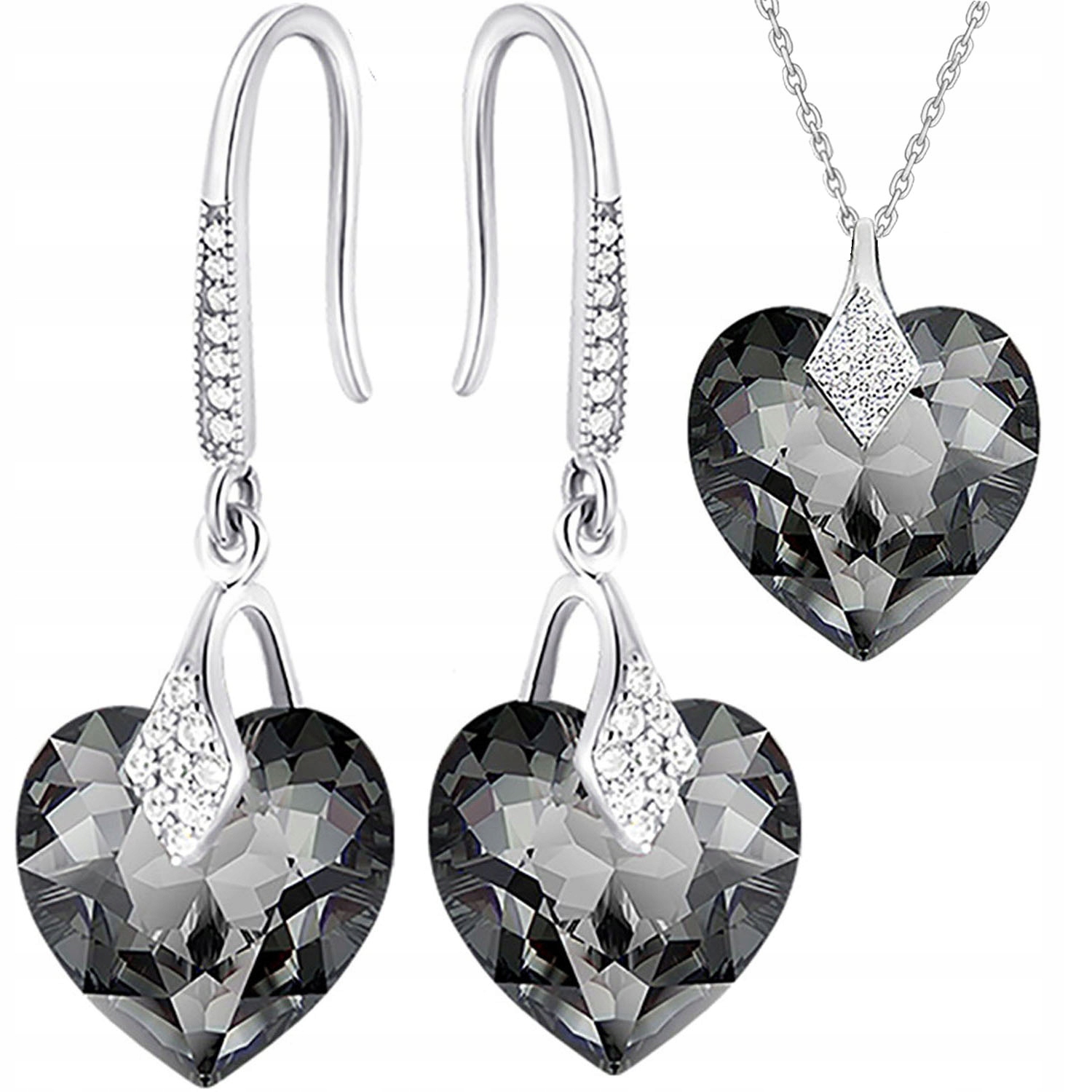 Sada šperků Stříbrné Náušnice Náhrdelník s přívěskem Sada pro narozeniny