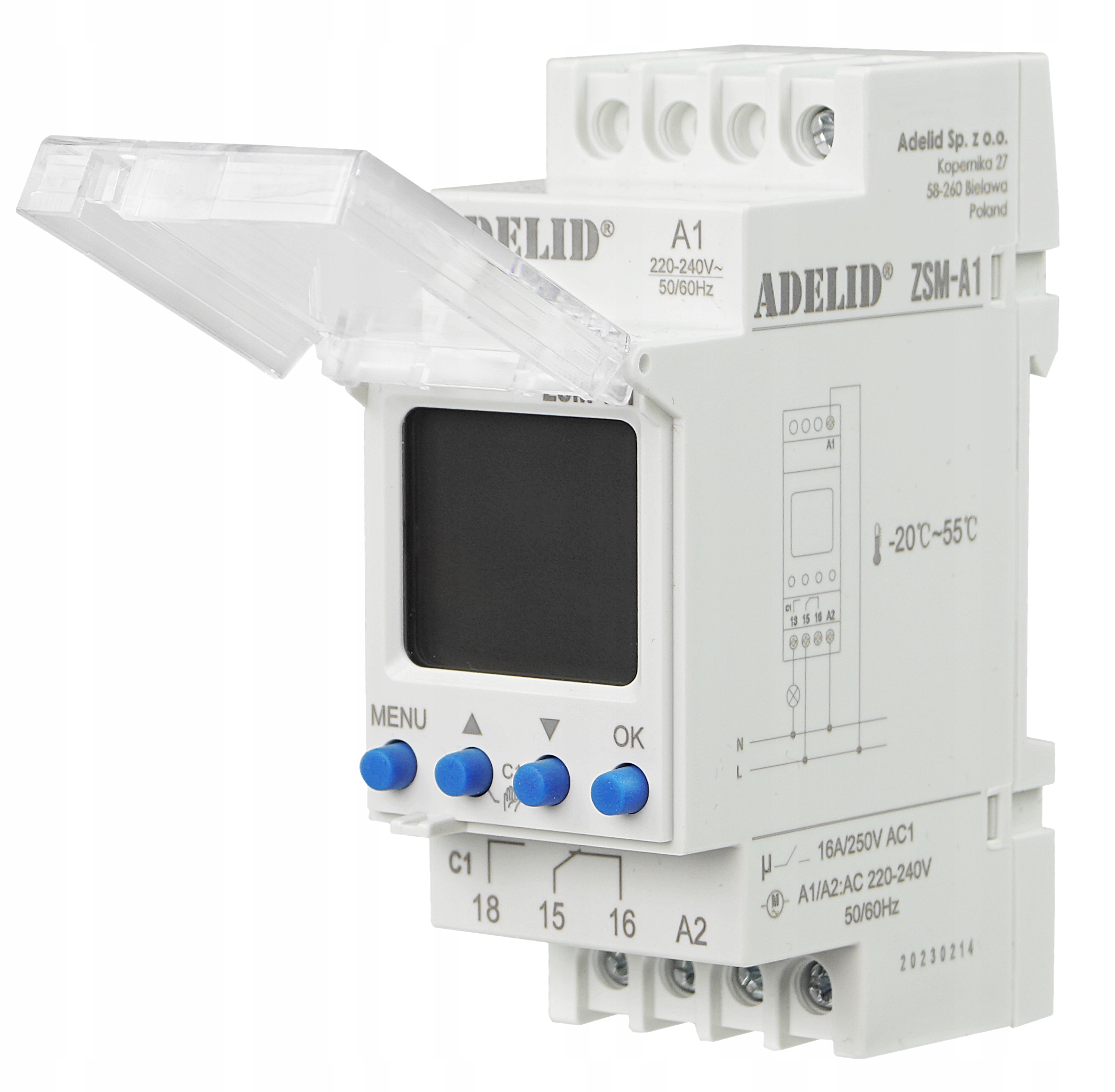 ZEGAR CZASOWY ASTRONOMICZNY PROGRAMATOR NA SZYNĘ Rodzaj zegar sterujący