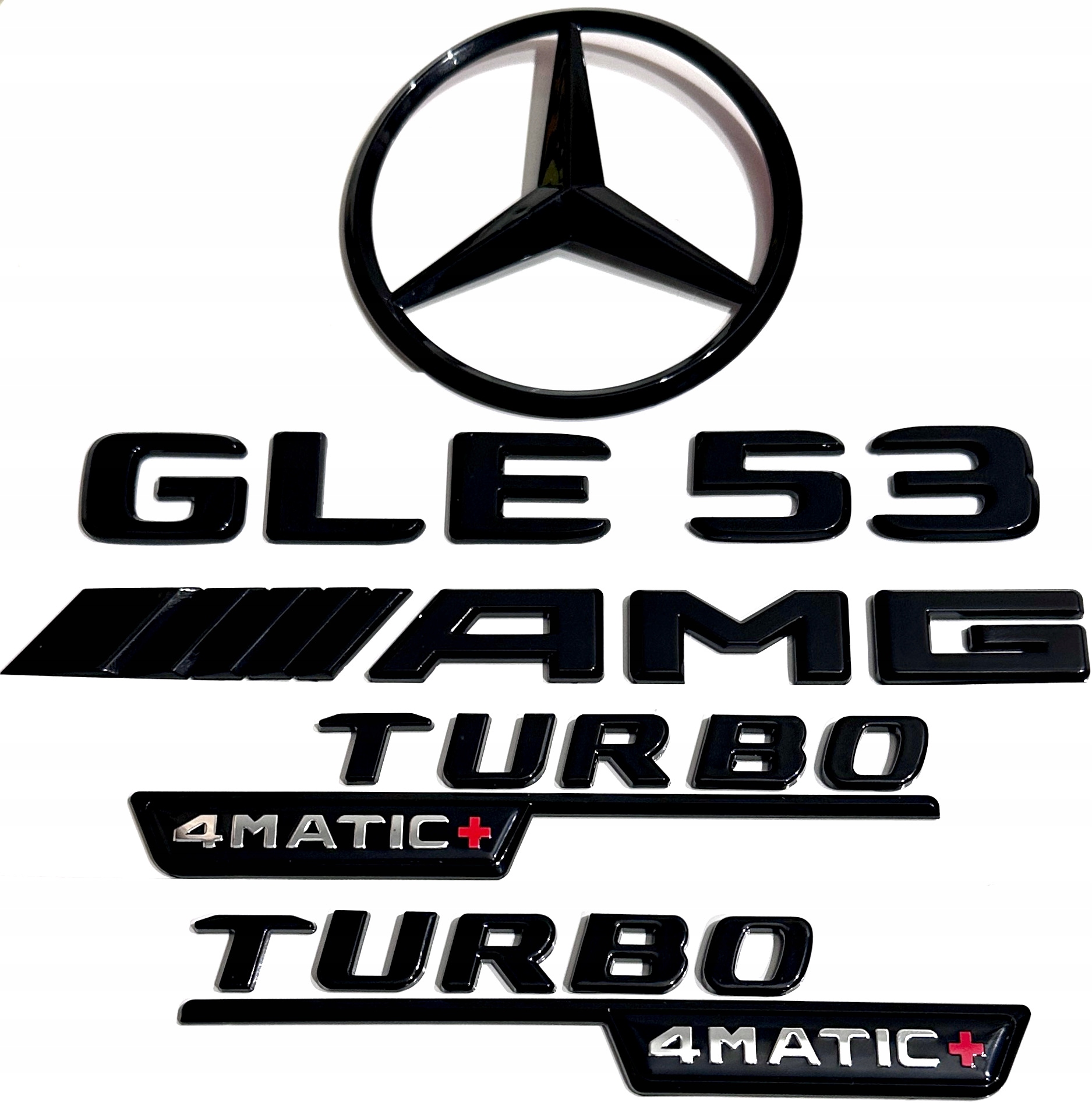 Mercedes GLE 53 AMG Turbo 4Matic+ emblemat znaczek logo napis czarny