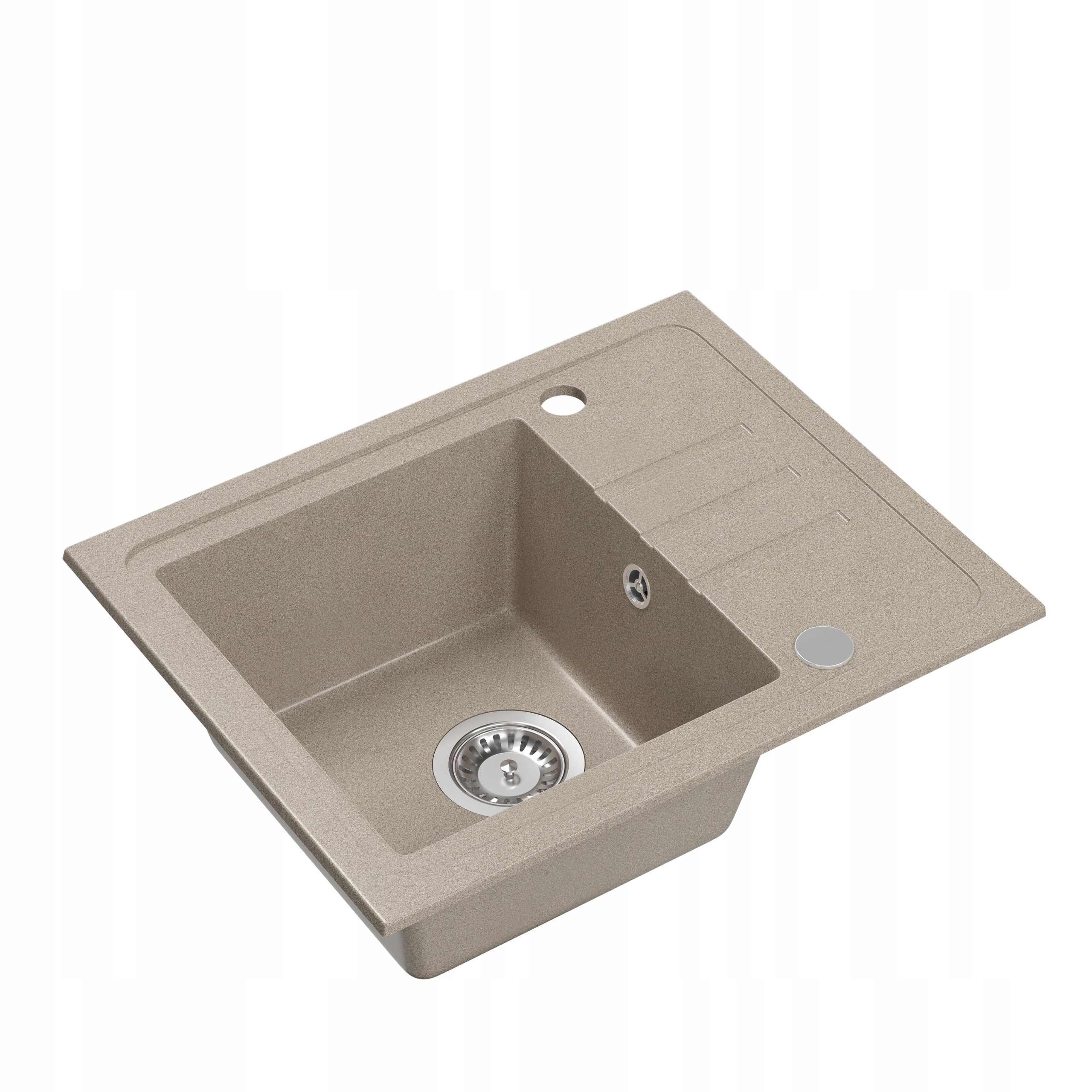 Quadron Ben 116 Granitový drez Batéria 1 Komora 55x44 cm Béžová/oceľ