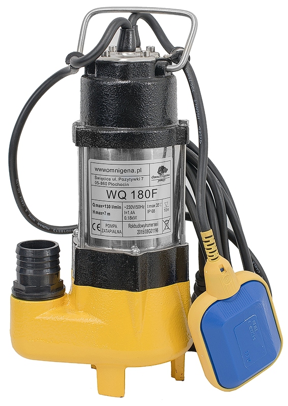

Pompa Do Wody Brudnej Czystej Ścieków Wq 180F 230V