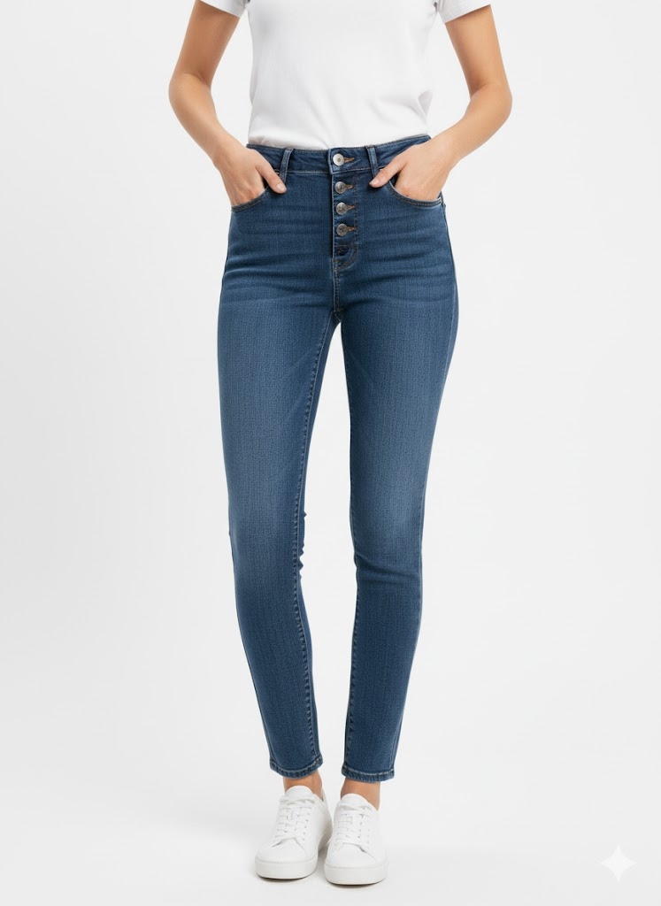 Guess Džíny Úzké Nohavice Těsné Modré Bavlna Knoflíky 24 G_a
