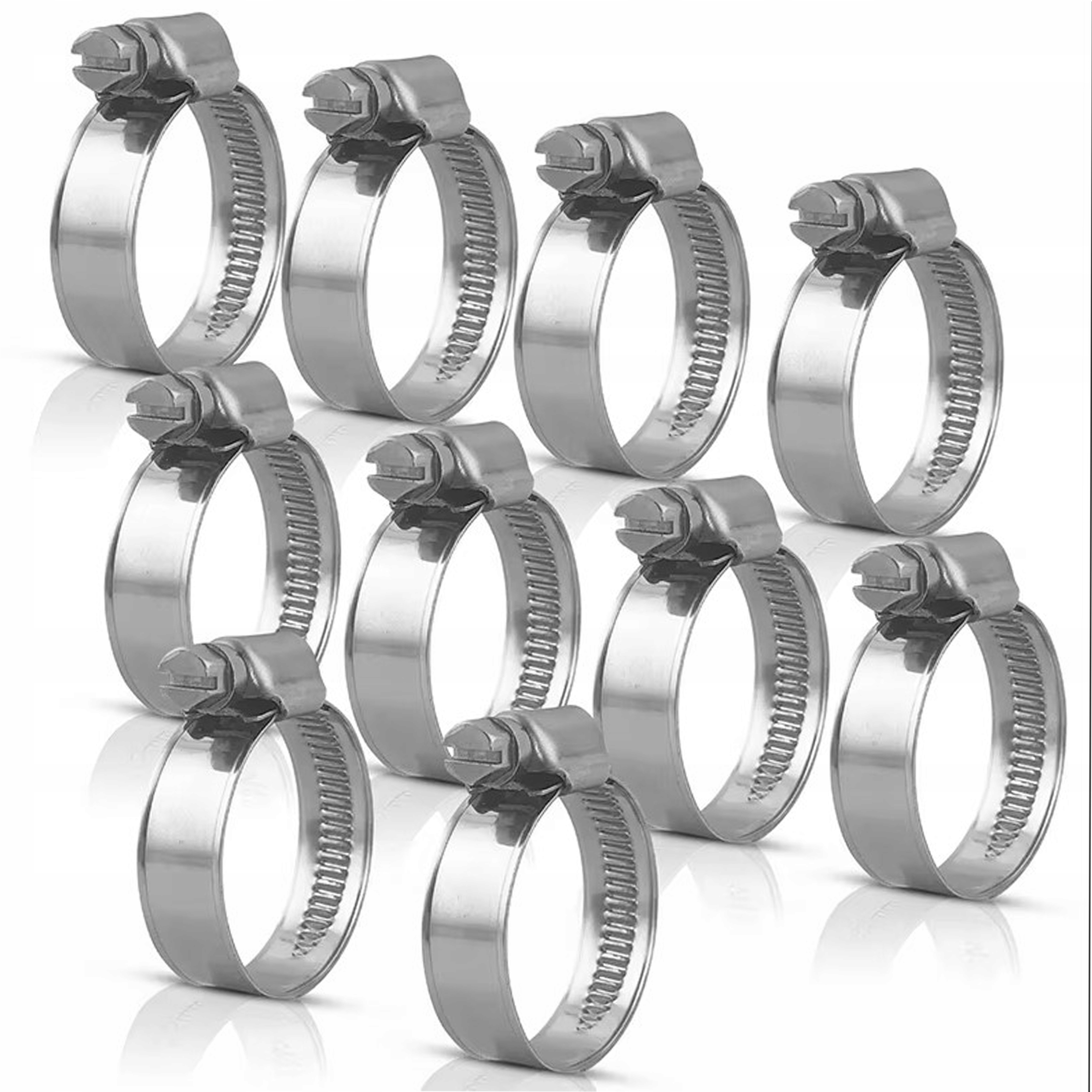 Opaski Zaciskowe Ślimakowe Metalowe Cybanty Obejmy skręcane 16-27mm 10 Szt